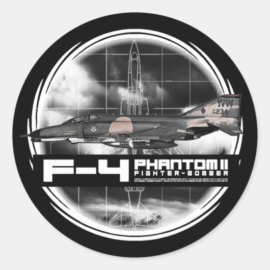 F-4-fantoom II Ronde Sticker (Voorkant)