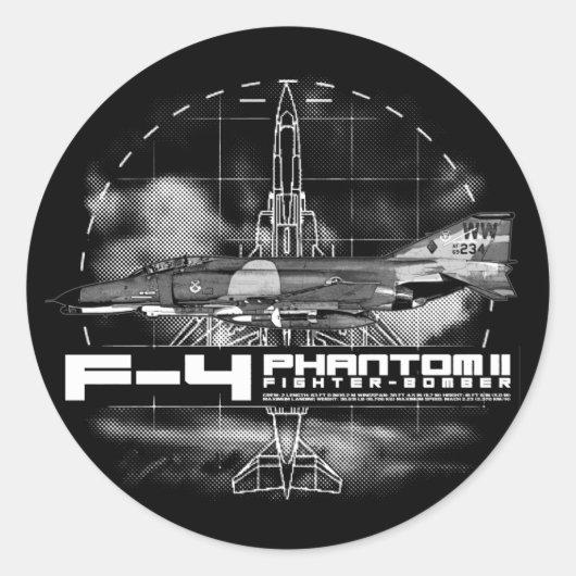 F-4-fantoom II Ronde Sticker (Voorkant)