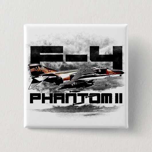 F-4-fantoom II Vierkante Button 5,1 Cm (Voorkant)