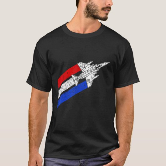 F-4 Phantom Airplane USA Contrails Red Whi T-shirt (Voorkant)