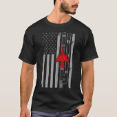 F-4 Phantom Fighter Jet Amerikaanse Vlag Runway F4 T-shirt (Voorkant)