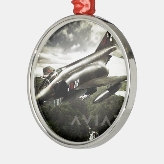 F-4 Phantom Fighter Jet Metalen Ornament (Links)