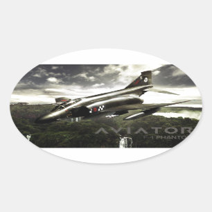 F-4 Phantom Fighter Jet Ovale Sticker