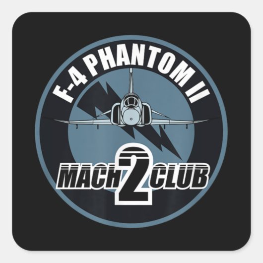 F-4 Phantom II Mach 2 Club Vierkante Sticker (Voorkant)