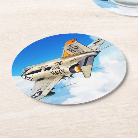 F-4 Phantom II Ronde Kartonnen Onderzetter (Gebogen)