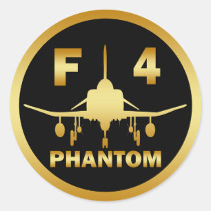 F-4 PHANTOM JET RONDE STICKER