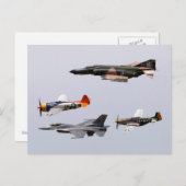 F-4 Phantom, P-47 Thunderbolt, F-16 Fighting Falco Briefkaart (Voorkant / Achterkant)