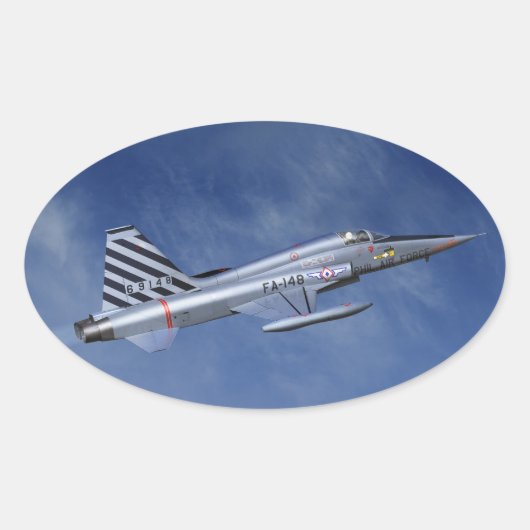 F-5 Freedom Fighter Ovale Sticker (Voorkant)