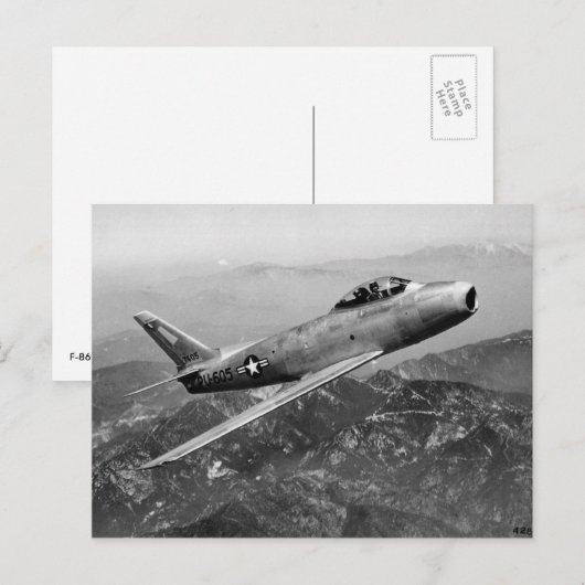 F-86 Saber Briefkaart (Voorkant / Achterkant)