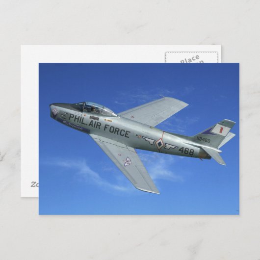 F-86 Saber Jet Briefkaart (Voorkant / Achterkant)
