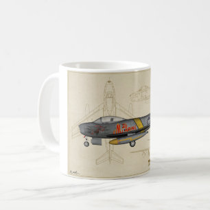 F-86 Saber Jet-mok koffie Koffiemok
