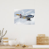 F-86 Saber tijdens de vlucht Poster (Keuken)