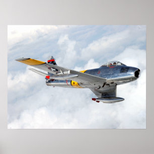 F-86 Saber tijdens de vlucht Poster