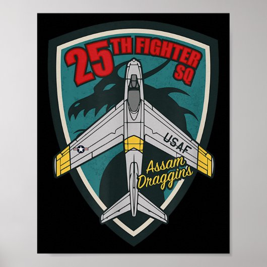 F-86 Sabre 25th Fighter Squadron Poster (Voorkant)