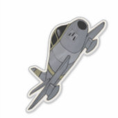 F-86 Sabre, Fighter Jet Vliegtuig Sticker (Voorkant)