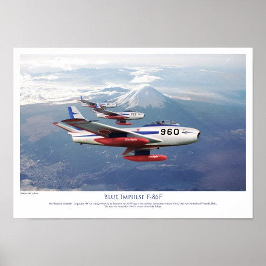 F-86F Blue Impulse ブ ー ン ル パ ル Poster (Voorkant)