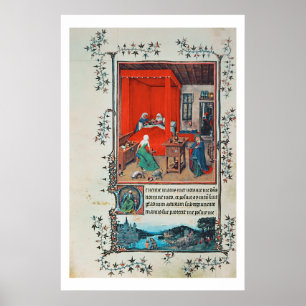 f.93v De geboorte van John the Baptist and the Bap Poster