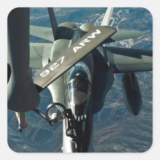 F/A 18 bijtanken Vierkante Sticker (Voorkant)