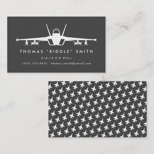 F/A-18 gevechtsvliegtuig met bijpassend patroon Visitekaartje (Voorkant / Achterkant)