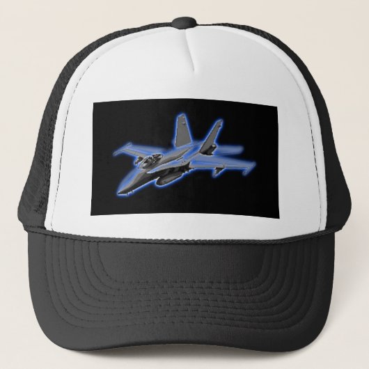 F/A-18 Hornet Blue Fighter Jet Trucker Pet (Voorkant)
