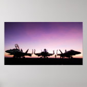F/A 18 Hornet-Vliegtuig op zonsondergang Poster (Voorkant)