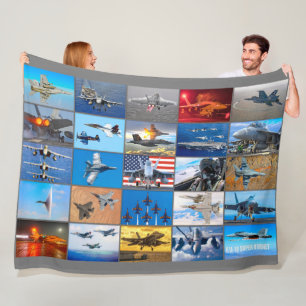 F/A-18 SUPER HORNET "MONTAGE" FLEECE DEKEN
