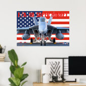 F/A-18 SUPER HORNET US FLAG POSTER (Thuiskantoor)