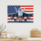 F/A-18 SUPER HORNET US FLAG POSTER (Keuken)