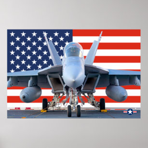 F/A-18 SUPER HORNET US FLAG POSTER