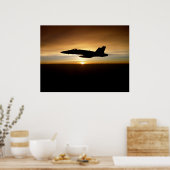F/A-18C bij zonsondergang Poster (Keuken)