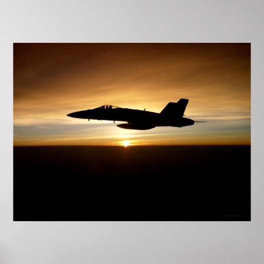 F/A-18C bij zonsondergang Poster (Voorkant)