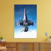 F/A-18C HORNET 24x36 Canvas Afdruk (Insitu (Woonkamer))