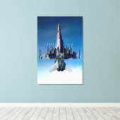 F/A-18C HORNET 24x36 Canvas Afdruk (Insitu (Houten vloer))