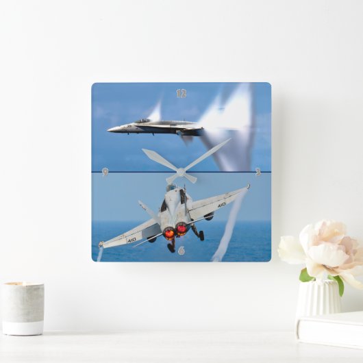 F/A-18C HORNET AFTERBURNER VIERKANTE KLOK (Huis)
