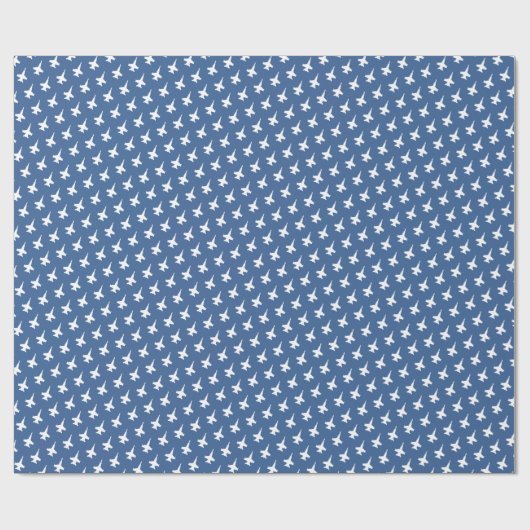 F/A-18C Hornet Fighter Jet Pattern on Blue Cadeaupapier (Vlak)