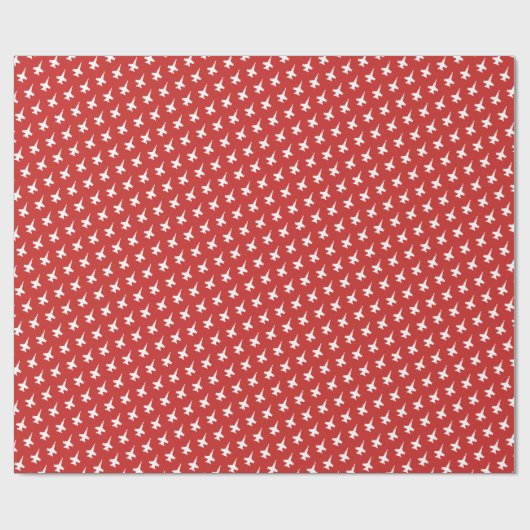 F/A-18C Hornet Fighter Jet Pattern on Red Cadeaupapier (Vlak)