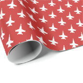 F/A-18C Hornet Fighter Jet Pattern on Red Cadeaupapier (Rol Hoek)