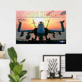 F/A-18C HORNET SUNSET POSTER (Thuiskantoor)