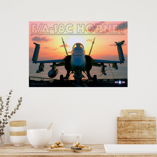 F/A-18C HORNET SUNSET POSTER (Keuken)