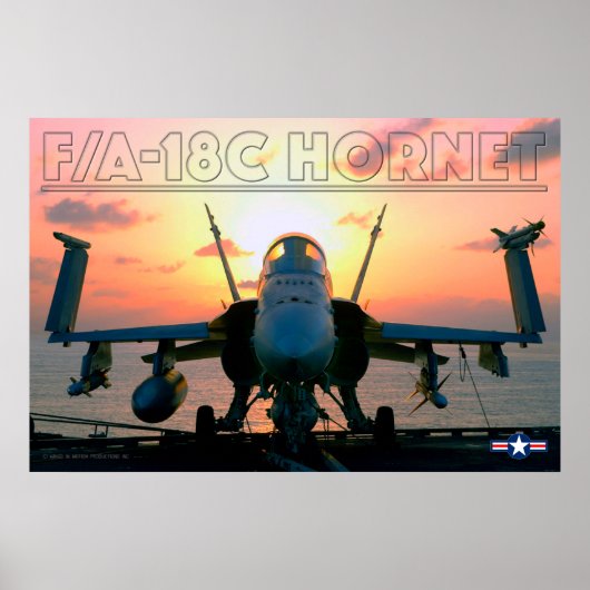 F/A-18C HORNET SUNSET POSTER (Voorkant)