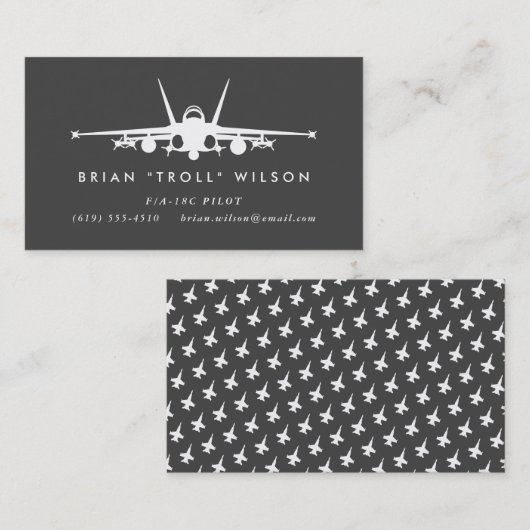 F/A-18C Vighter Pilot met bijpassend patroon Visitekaartje (Voorkant / Achterkant)