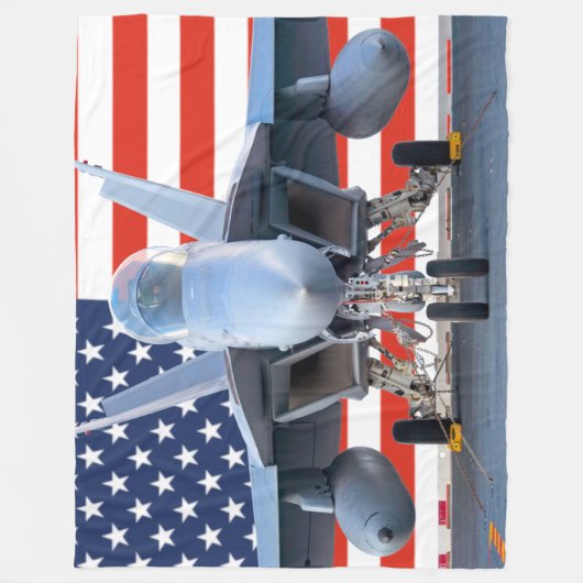 F/A-18F SUPER HORNET FLEECE DEKEN (Voorkant)