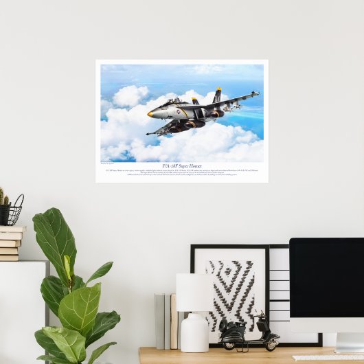"F/A-18F Super Hornet" Poster (Thuiskantoor)