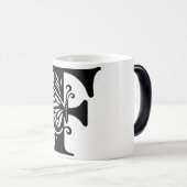 F Alphabet zwarte vlinder Magische Mok (Voorkant rechts)