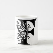 F Alphabet zwarte vlinder Magische Mok (Center)