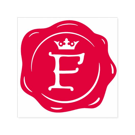 F - Antiek Wax Seal Gotische Kroon Initiaal Letter Zelfinktende Stempel (Design)