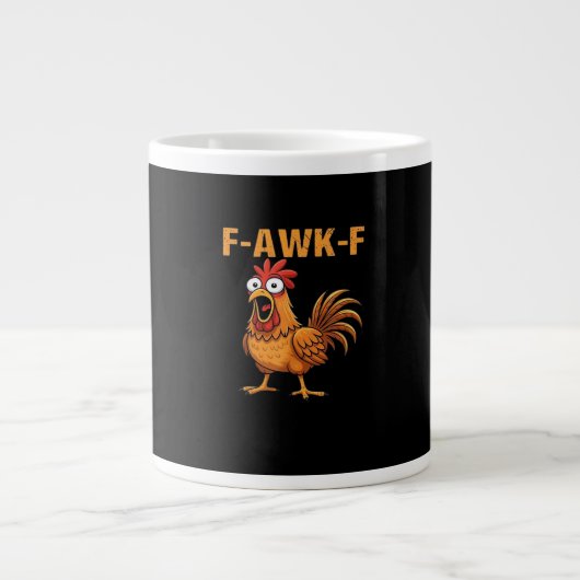 F-Awk-F Chicken F-Caw-F Rooster Funny Humor Meme Grote Koffiekop (Voorkant)