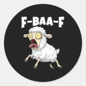 F-baa-f Meme – Funny Screaming Meme Graphic  Ronde Sticker (Voorkant)