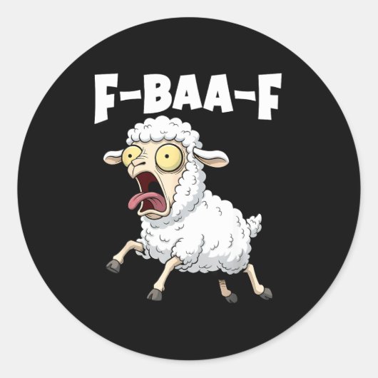 F-baa-f Meme – Funny Screaming Meme Graphic  Ronde Sticker (Voorkant)