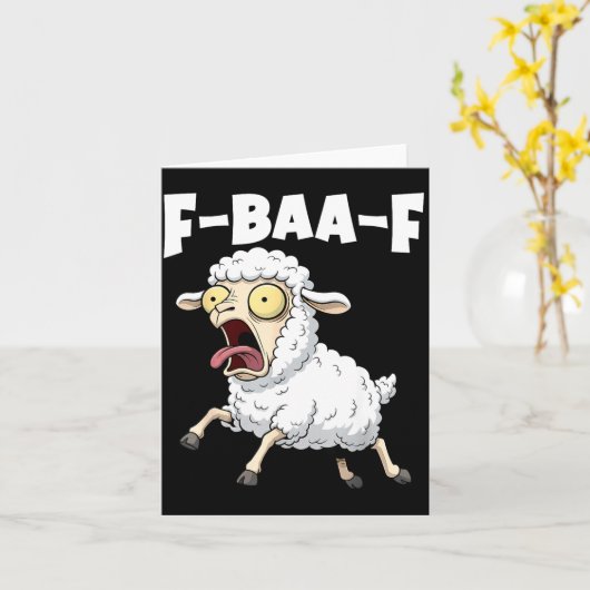 F-baa-f Meme – Grappige Schreeuw Meme Grafisch  Kaart (Gele Bloem)